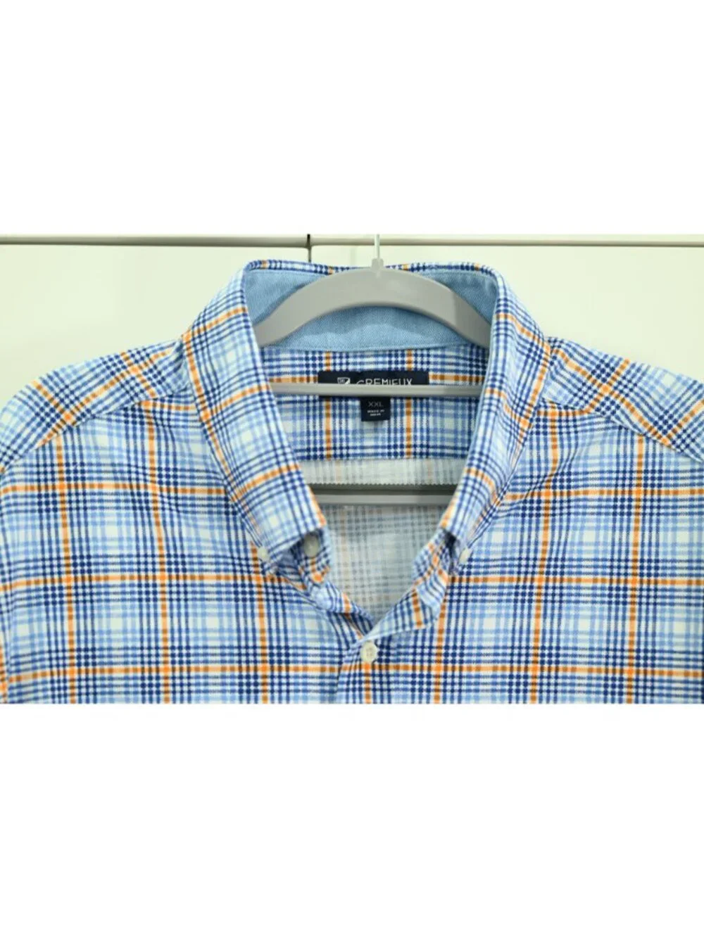 Daniel Cremieux SS Knit Button Down Shirt Blue Plaid Sz XXL Business Casual